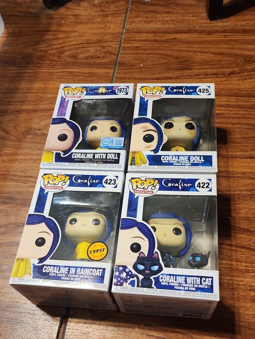 Funko Coraline 4-Figure Set with Blue Hair and Yellow Accents